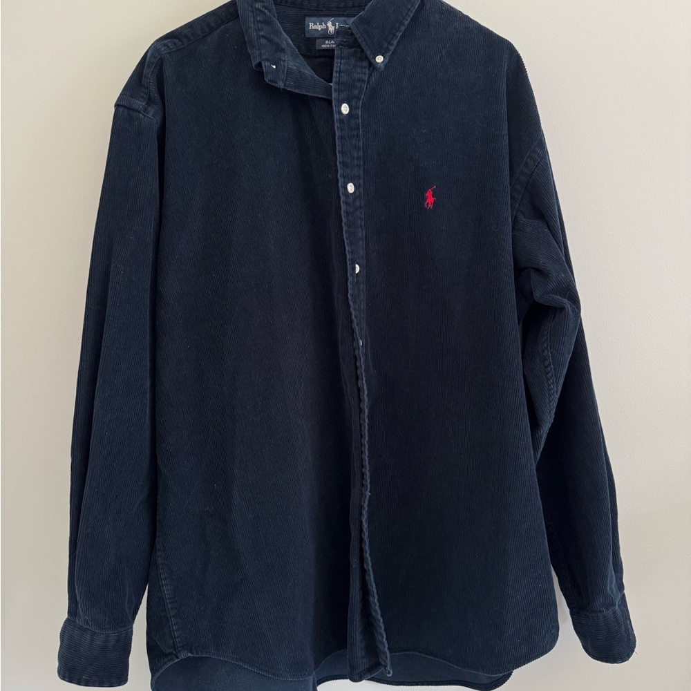 Vintage Ralph Lauren Blair Long Sleeve Navy Corduroy Button Down Shirt
